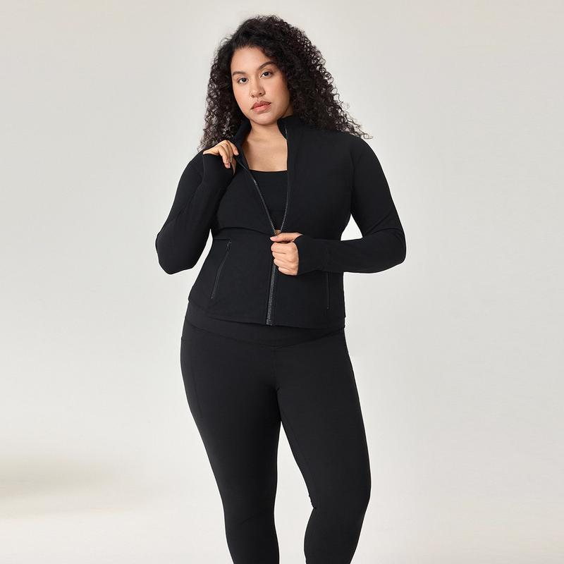 GLOWMODE FeatherFit Plus Size Slim-It Streamline Performance Secure Pockets Zip Up Jacket TikTokShopBlackFriday