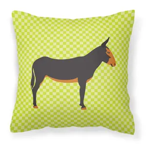 Catalan Donkey Green Fabric Decorative Pillow BB7681PW1818