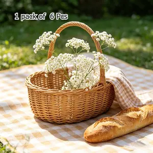 6 Pcs Real-Touch Artificial White Baby's Breath Bouquets, Home Decoration Bouquet, Pure White Maintenance-Free Faux Flowers for Home Office Wedding Decor, Outdoor Garden Centerpieces Bridal Shower Arrangements, Wedding Floral Supplies