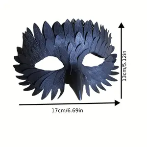 Halloween Exquisite Bird Beak Feather Black Mask