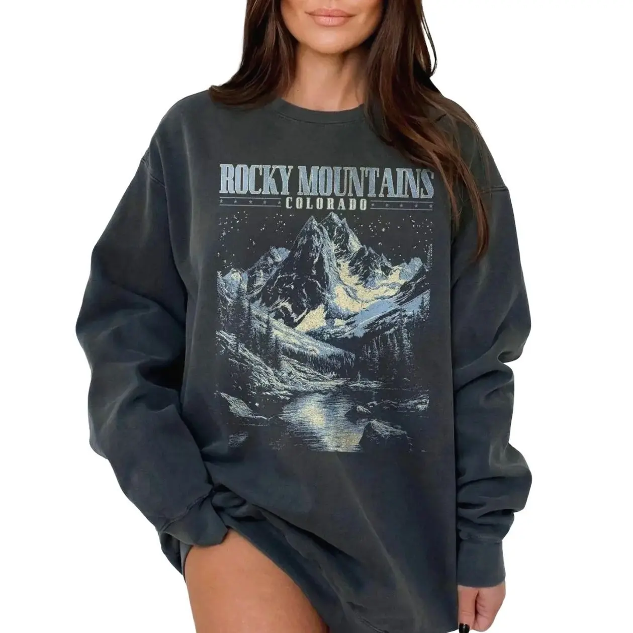 Rocky Mountains Colorado Sweatshirt, National Park Sweatshirt, Retro Colorado Crewneck, 90s Nature Sweater, Nature Landscape Pullover