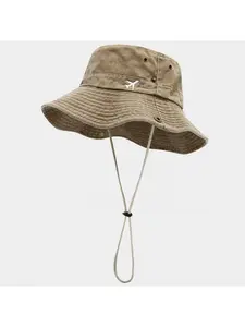 Vintage Hong Kong-style washed cotton fisherman hat, couple's fashion distressed bucket hat, jungle adventure, hiking, fishing, sun protection hat, Sunscreen Fishing Hat