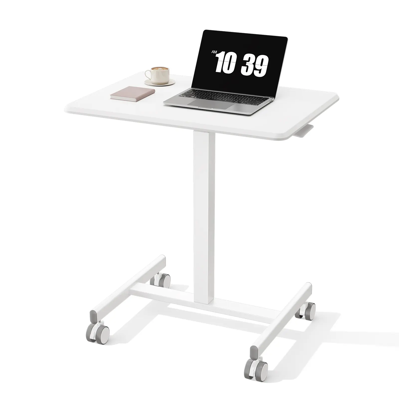 DUMOS Mobile Rolling Standing Desk - Height-Adjustable Office Furniture with Built-In Wheels, Ergonomic Handle, Multi-Position Settings, Apartment Furniture, Office Accessories, Desk Accessories (Overbed Solution, Teacher Podium)