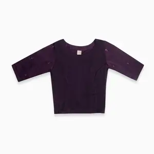 Mystic BloomX Purple Silk Blouse: Princess Cut & V-neck