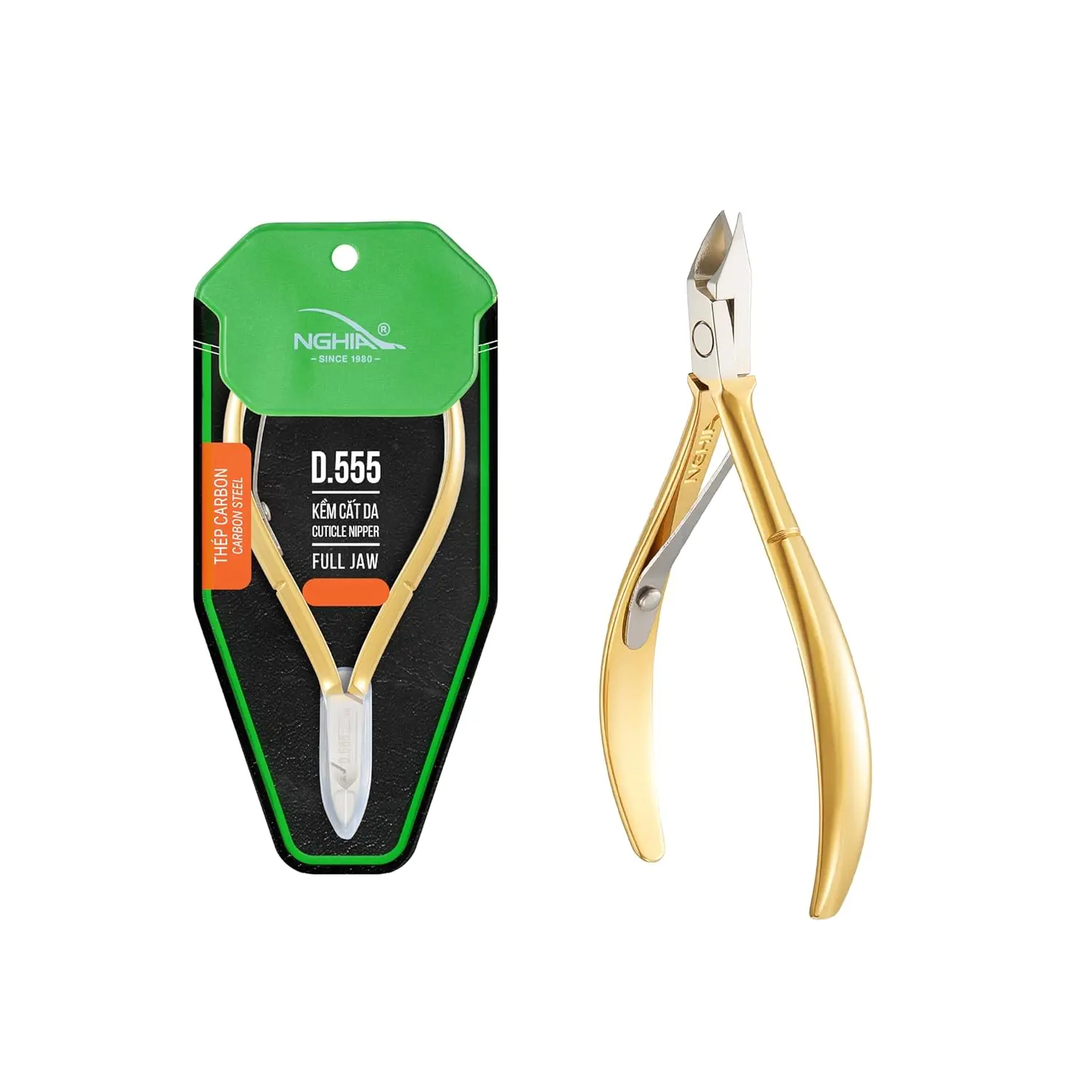 NGHIA Professional Full Jaw Cuticle Nipper D-555 - Nail Tools for Aesthetic Nail Tech Supplies, Clean Cuts for Youth-Focused Salon & Home Care, Flawless Nail Care, Manicures