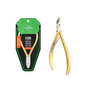 Nghia Professional Cuticle Nipper D-555 Full Jaw Cutter Trimmer for Nail Care at Home Spa Salon Yellow Tools