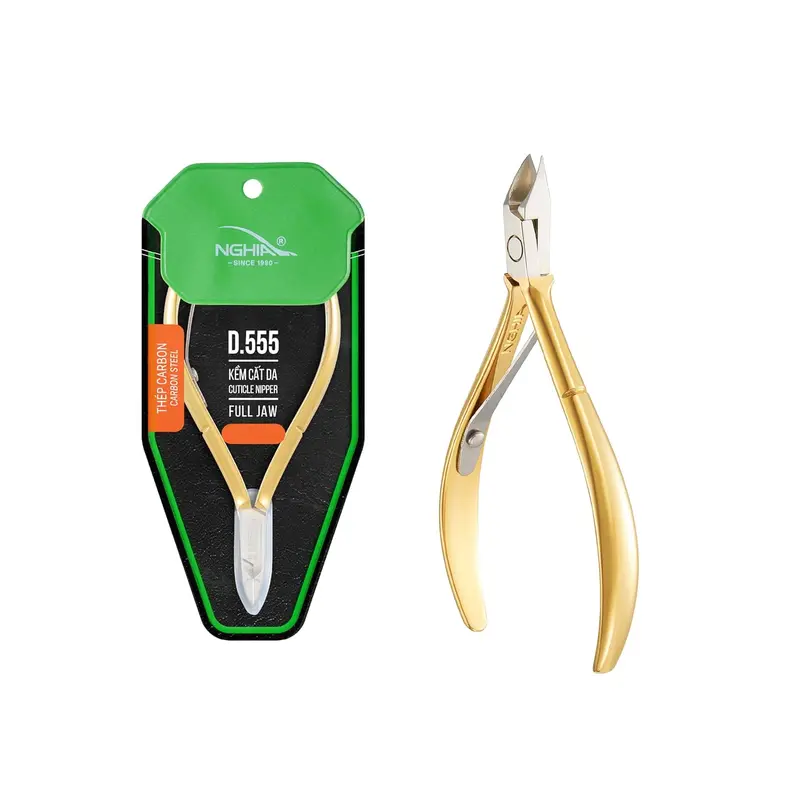NGHIA Professional Full Jaw Cuticle Nipper D-555 - Chic Cosmetic Manicure Clippers, Single Nail Care Tool for Aesthetic Techs, Clean Cuts for Salon & DIY Manicure Essentials