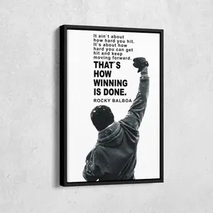 Rocky Balboa Motivational Quote Wall Art - Framed Poster Print for Home Decor NO FRAME