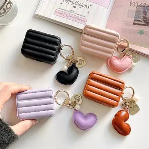 Earphone Case with Heart Shaped Design Pendent, 1 Count Cute Earphone Protective Cover, Earphone Accessories Compatible with AirPods