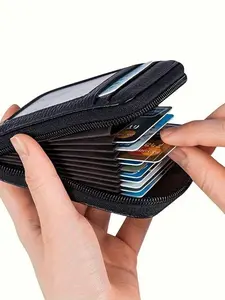 Men's Fashion Card Holder with Zipper Coin Compartment, Stylish Organizer for Essentials, All Seasons Versatile Accessory
