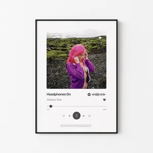 [Sale Up To 40%] [Unframe] Addison Rae "Headphones On" Poster, Pop Music Wall Art, Trendy Bedroom Aesthetic Decor, Modern Song Artwork, Music Room Decor, Gift for Fans