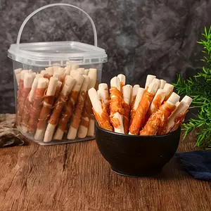 4-Pack(4 x 100g/3.53oz) 400g/14.12oz Chicken Wrapped Rawhide Sticks, Dog Treats For Small, Medium, & Large Dog, Made With Real Chicken, Rawhide - Healthy, Easily Digestible, Dog Chews Long Lasting, And High Protein, Training Treats For Dogs
