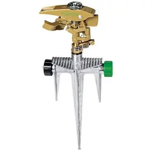 Green Thumb Metal Pulsating Spike Sprinkler, Garden Lawn Sprinkler, Tripod Sprinklers, Adjustable
