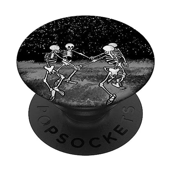 Skeletons Dancing Night Sky Cool Goth Aesthetic Halloween PopSockets Swappable PopGrip