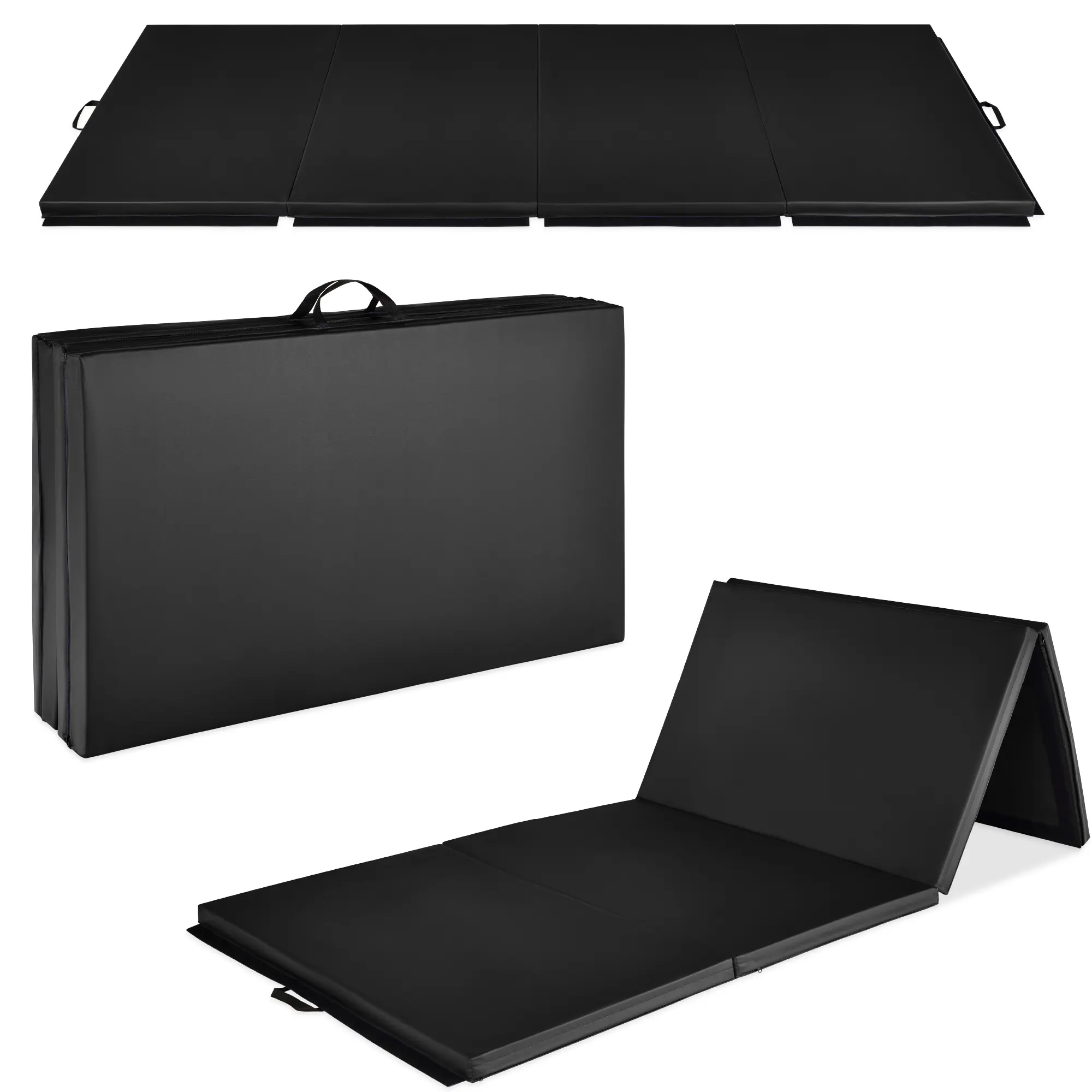 Best Choice Products 10ftx4ftx2in Extra Thick  Gymnastics Gym Folding Exercise Aerobics Mats with Balance Beam Option