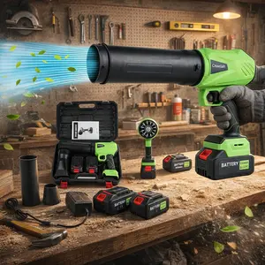 Cheetah 21V Turbo Jet Leaf Blower –  Thrust! FREE 2 Batteries for Leaves, Snow & Car Drying