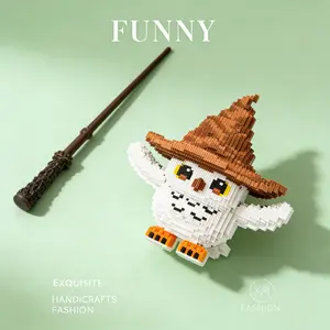1475pcs Magic Hat Owl Series Building Blocks Set, Creative DIY Craft Toy, Home Decor, Stress Relief Model, Birthday Gift