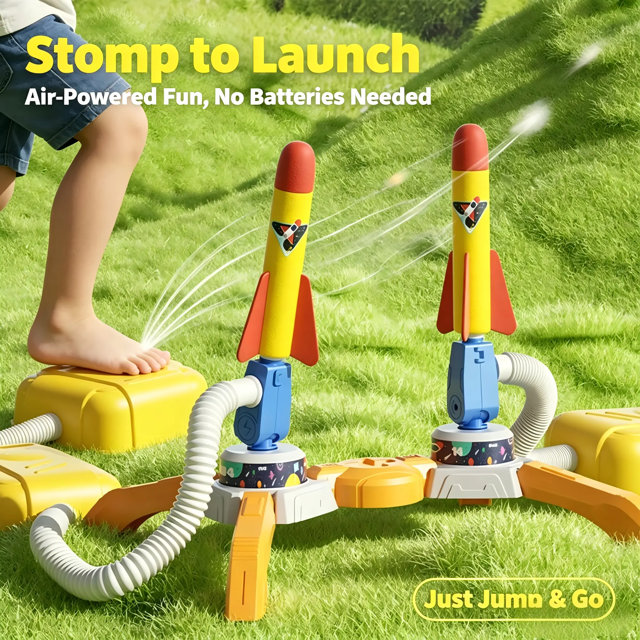 Rocket Launcher Toys – Light-Up Glow Foam Rockets & Adjustable Launch Stand, Launch up to 200 ft, Fun Outdoor Toy ,Gift Idea, Party Toy, Cool Gifts, Family Fun Perfect Holiday Gift