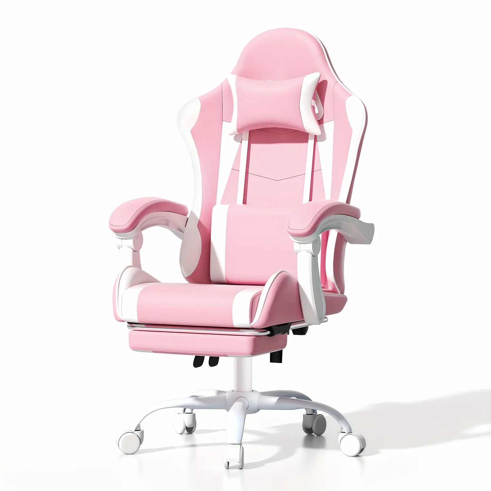 Gaming Chair Office Chair Leather High Back Computer Chair with Headrest And Lumbar Support 360° Swivel Ergonomic Footrest Adjustable Gamer Chair for Adult Teen Home Office Use