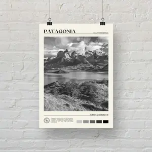 Black and White, Patagonia Print, Patagonia Wall Art, Patagonia Poster, Patagonia Photo, Patagonia Poster Print, Patagonia Wall Decor