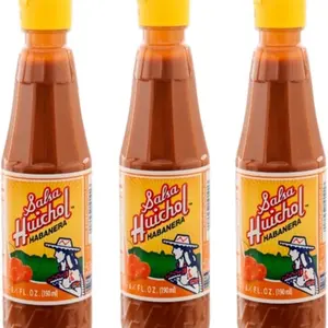 Salsa Huichol Habanera 6.4 FL OZ 190ml Authentic Mexican Hot Sauce for Tacos Burritos and More 3pk