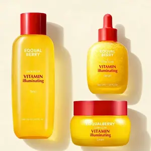 Complete your routine with EQQUALBERRY’s brightening set: toner, serum, cream. Infused with Vitamin C, Niacinamide, and ceramides to fade dark spots, strengthen skin barrier, and deliver lightweight, dewy hydration.