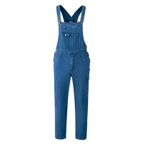 Denim Bib Overalls for Men Relaxed Fit Work Jeans Workwear