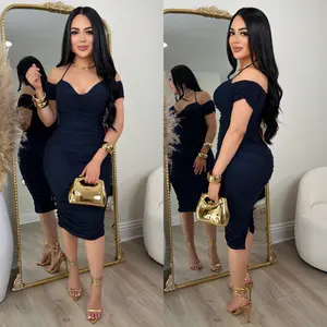 Valentina Mesh Dress (Navy Blue)