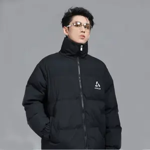 Winter Jacket Solid Color Parkas Puffer Jackets Stand Collar Warm Thick Coat for Chilly Days & Winter Activities