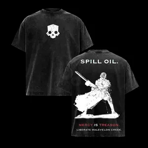 Helldivers 2 Oversized Washed Hoodie & Tee Set – Double Sided Print Streetwear – Unisex Gaming Apparel – Gift for Helldivers Fans