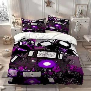 3pcs Skibidi Toilet Themed printed, Decorative bedding set, soft duvet cover and two pillowcases, suitable for all seasons, ideal for home, family, friends & party, 1 Duvet Cover + 2 Pillowcases (No Insert)