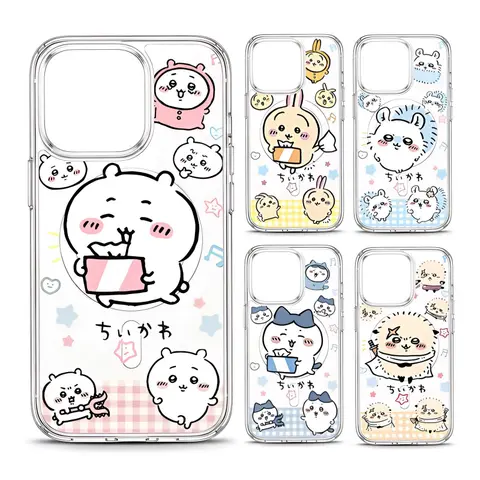 Fashion Cute Chiikawa Transparent MagSafe Phone Cases For iPhone 18 ProMax/Pro,11-17,Galaxy S22-S26 Shockproof TPU Protection,Birthday Thanksgiving Halloween Christmas Gift
