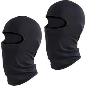 2 Black Children's Balaclavas, Wind & Dust Masks, Universal Ski Caps for Boys & Girls, Cycling Scarves (8-12 Years Old)