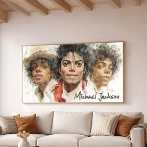 Michael Jackson Portrait Trio Poster, Pop Music Legend Wall Art, Abstract Celebrity Artwork, Iconic Singer Home Decor, Ready to Hang Poster