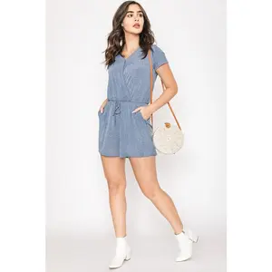 Surplice Chambray Romper