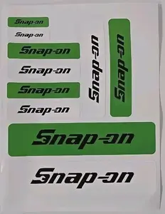 Snap On Tools Promo 10 Stickers Total Green White with Black Decal Sheet 6x8 Inches Self Adhesive for Mechanics DIY Enthusiasts