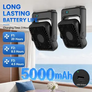Pack of 2 Magnetic Cruise Approved Fan, Cruise Essentials 2026, 5000mAh Rechargeable Portable Travel Fan with Strong Magnetic Base & Hook, 4-Speed Ultra-Slim Quiet Cooling Fan for Cruise Ship Cabin, Magnetic Golf Cart Fan, Camping, RV, Bedroom & Office