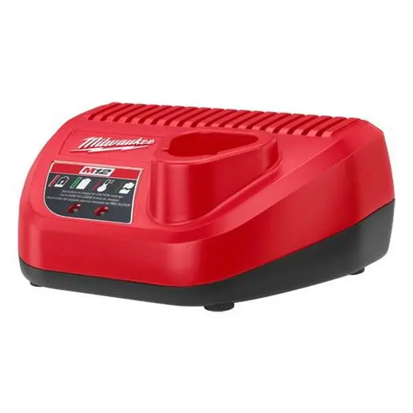 Milwaukee 48-59-2401 M12 Lithium-Ion Battery Charger, with Onboard Monitor & Smart Pack Comms, Quickly Charges for Cordless Power Tools
