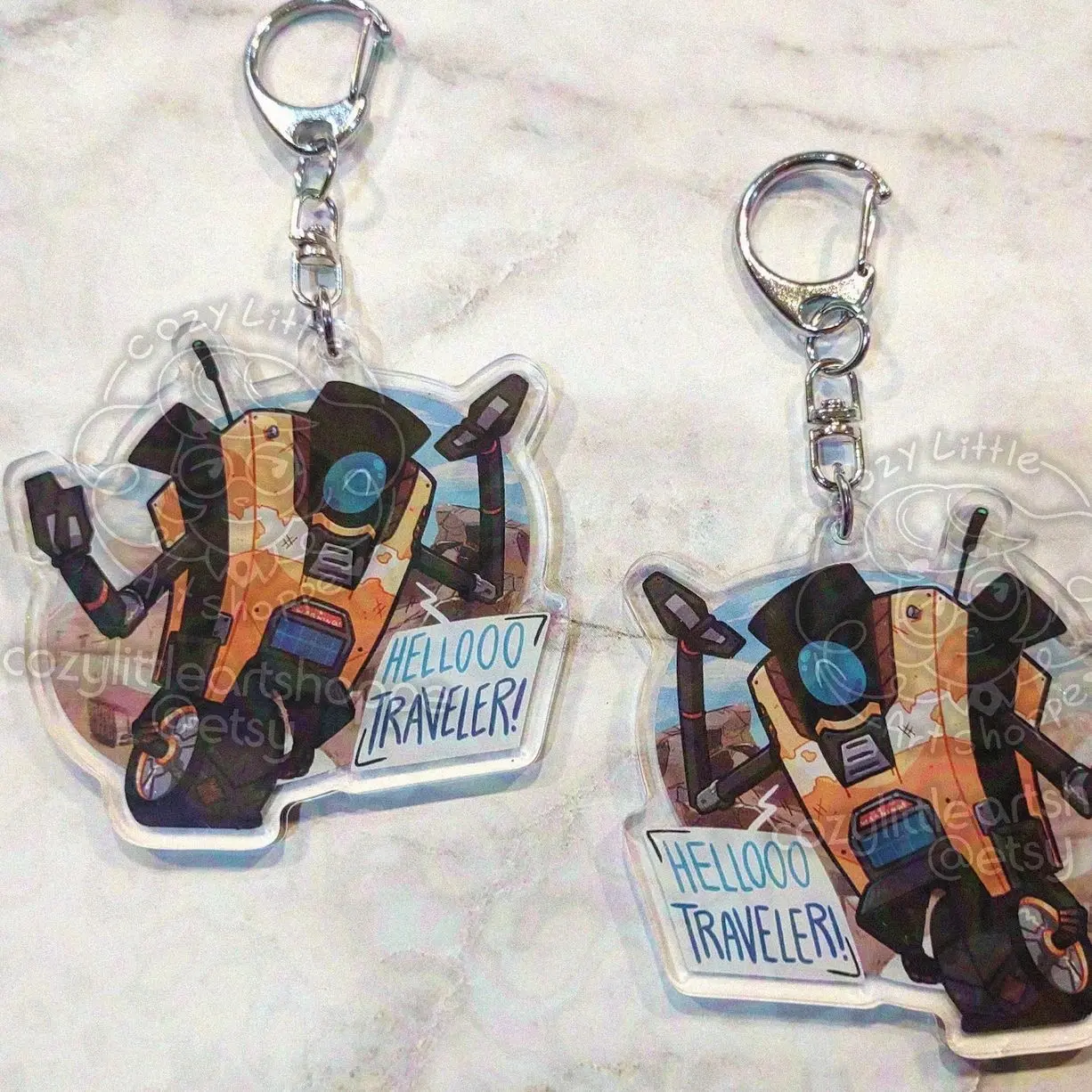 CL4P-TP (Claptrap) 2.5 Inch Acrylic Charm Keychain