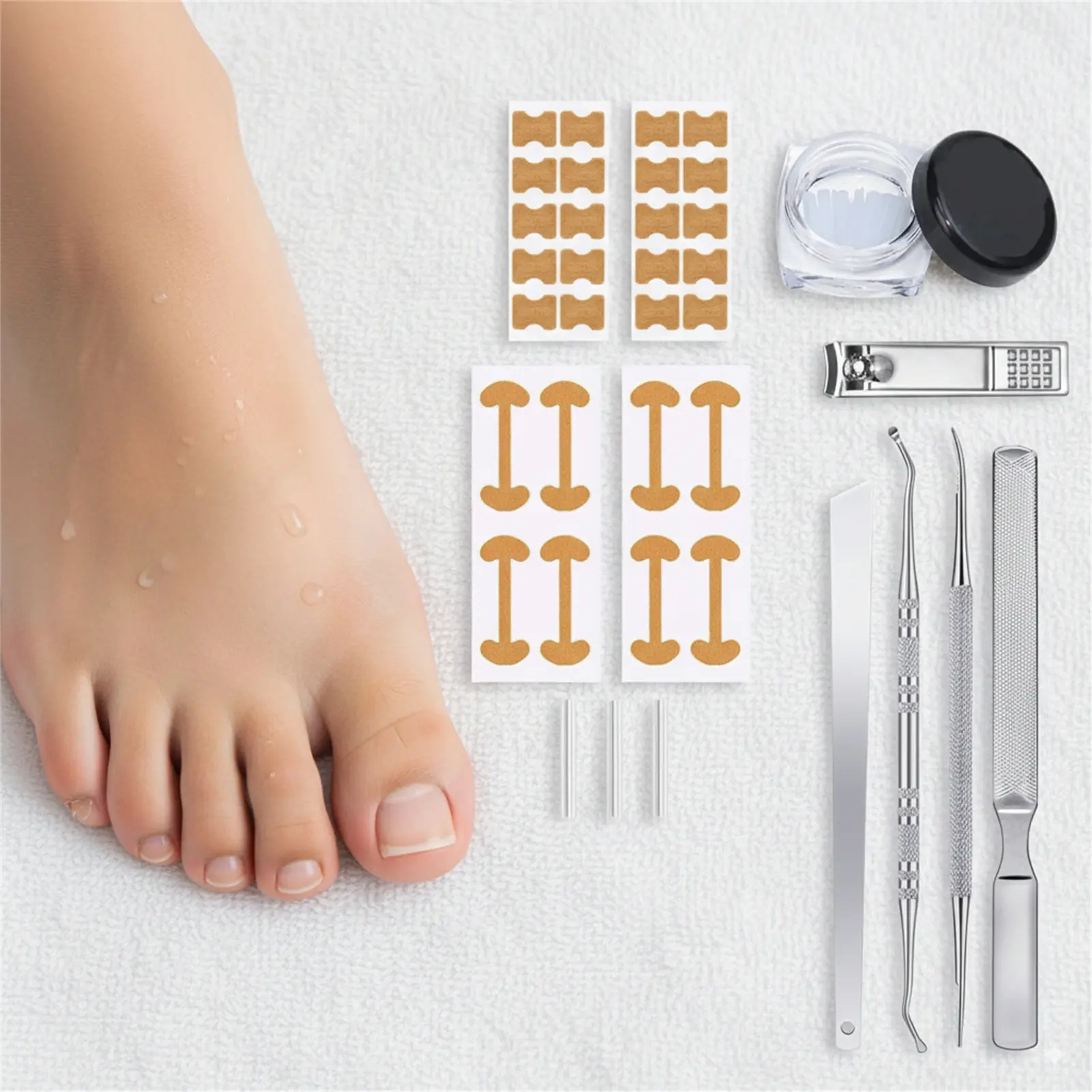 16pcs Nail Correction Stickers Waterproof Ingrown Toenail Correction Strips Anti Infection Nail Treatment Patch Manicure Pedicure Health Toe Care Toe Protection Foot Care Products