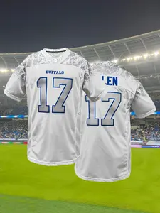 Men's Letter & Number Embroidery V Neck American Football Lightweight Jersey,Casual Breathable Short Sleeve Football Top for Training and Competition, Men's Sportswear for All Seasons, Athletic Tops