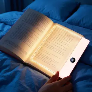 Progressive Reading Light for Books – Intelligent Zoom Lighting Panel, Blue Light Blocking Eye Protection, Anti-Fatigue Flat Book Light, Ultra-Thin Rechargeable Wireless Study Lamp with Timer