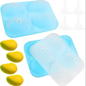 Silicone Mango-Shaped Cake Mold Set, 4-Cavity Non-Stick Reusable Bakeware for Cakes, Muffins & More, Durable Kitchen Tool for DIY Bakers, Silicone Baking Mold