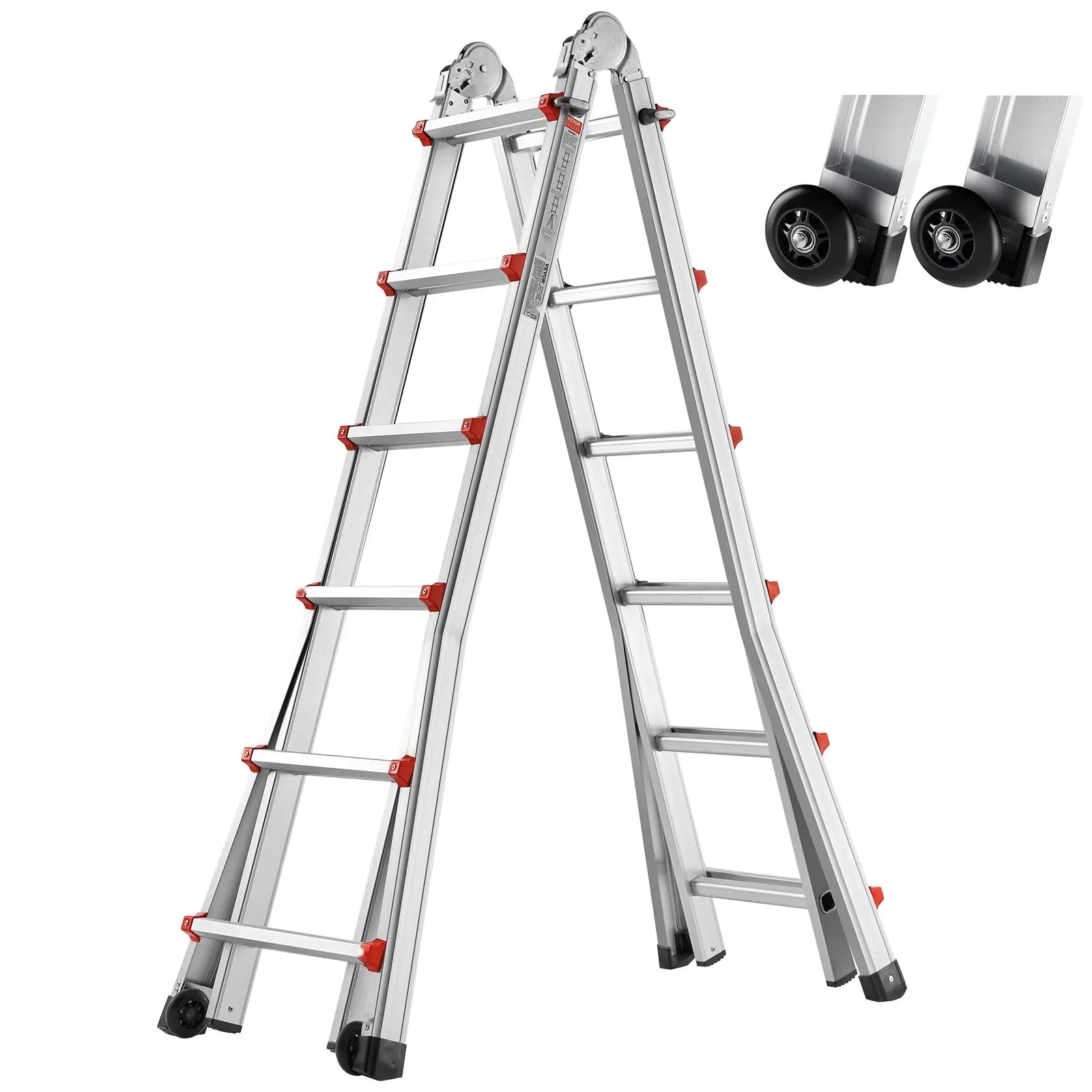 Telescoping A-Frame Ladder, 20.5 Ft (6230 Mm) Extension, Adjustable ...