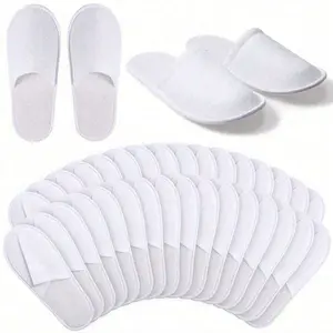 5 Pairs Disposable Slippers, No Wash Needed, Travel Essential, Anti-Slip Design, Lightweight Material, Unisex, Spa Shoes, Hotel & Home Use, Foot Care Slippers