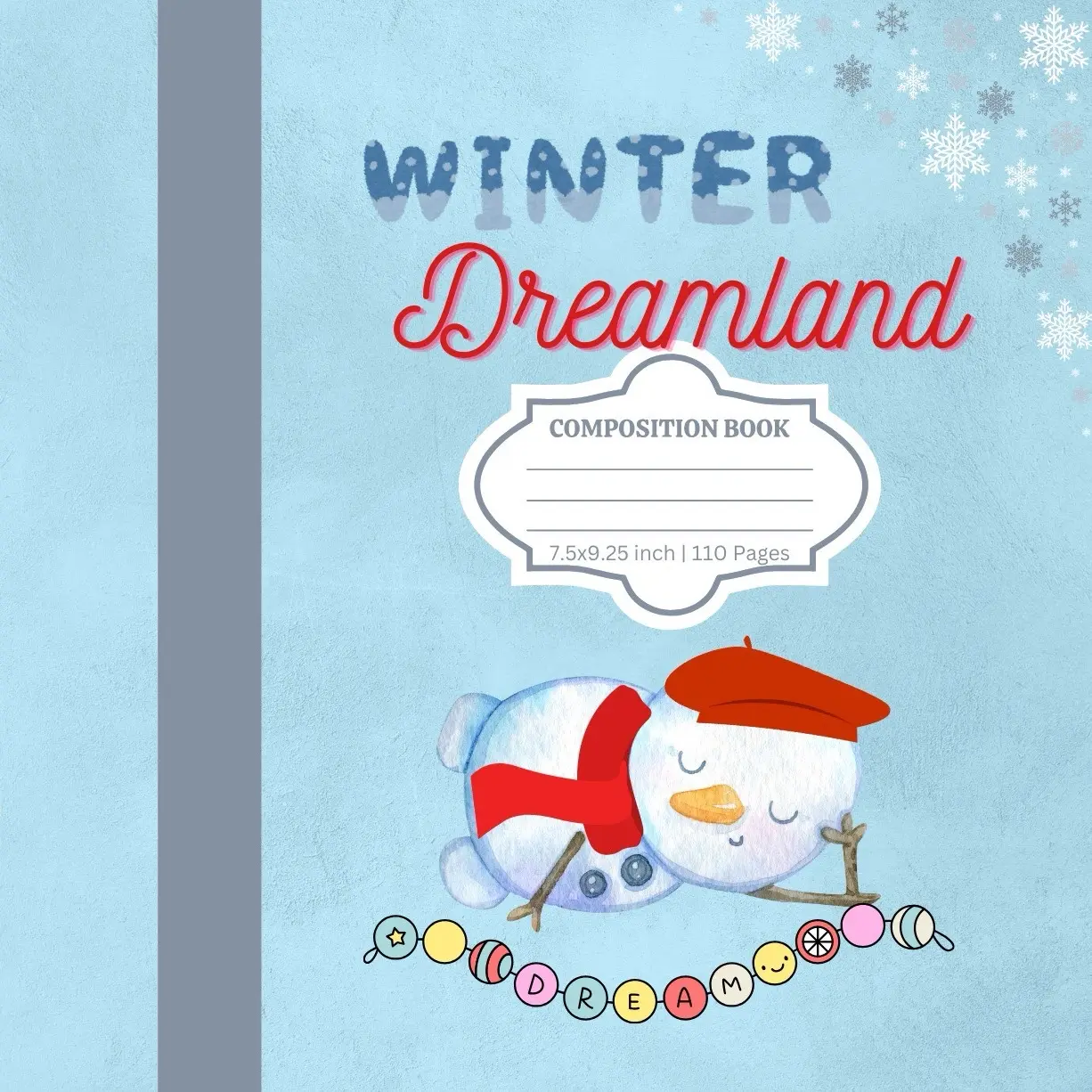 Winter Dreamland Notebook Taylor-inspired 7.5x9.25 110 pages soft, durable cover.