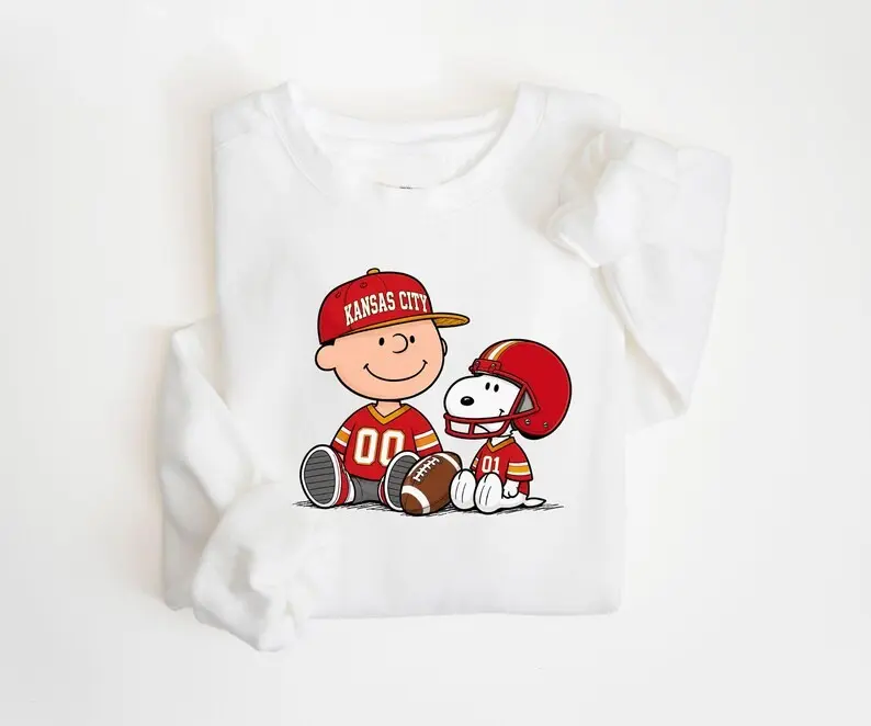 Kansas City Cartoon Football Shirt or Sweatshirt, Cute Football Fan Hoodie, Christmas Game Day Shirt, Holiday Gift
