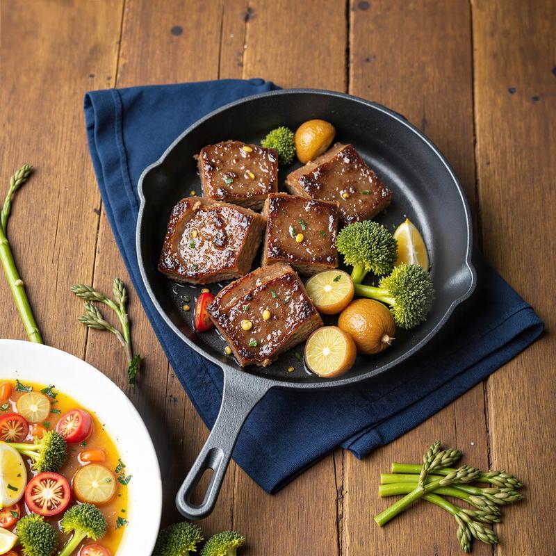 3pcs Cast Iron Cookware Set Heavy Duty Non Stick Pan Multi Functional Frying Pan Skillet And Baking Dish Suitable For Kitchen Outdoor Use Perfect For Cooking Steak Chicken