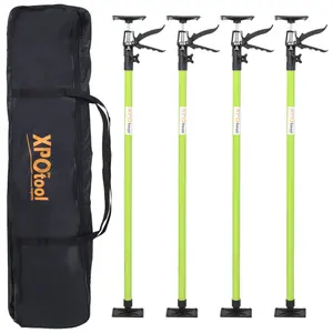 4 Pack Adjustable Support Pole,Steel 3rd Hand Support System,Support Rod for Jacks Cargo Bars Drywalls,Cabinet Jacks for Installing Cabinets,Extends from 45 to 114 Inch ,with carry bag