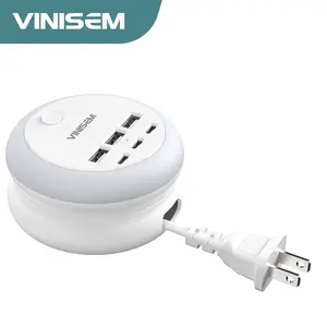 6 Port USB Power strip (3USB-A+3USB-C) | 8 Night Light Modes, USB Power strip with 1.2m/3.94ft Ultra-Thin Extension Cord - Perfect for Travel, Home, Office, and Business Use